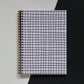 Black and White Grid A5 Spiral Bound Notebook