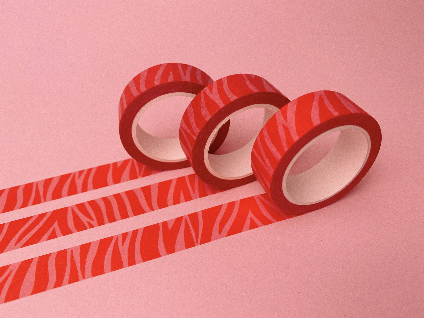 Pink and Red Zebra Stripes Washi Tape