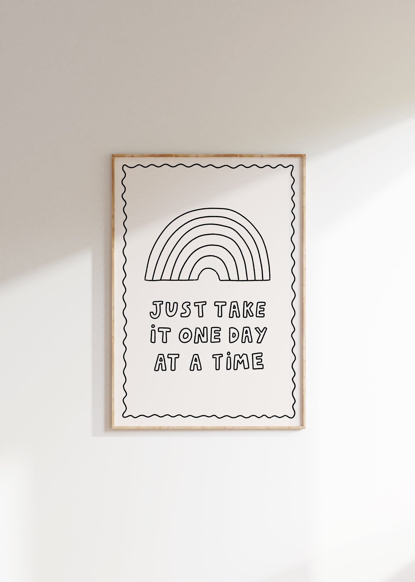 Just Take it One Day at a Time Illustrated Quote Print