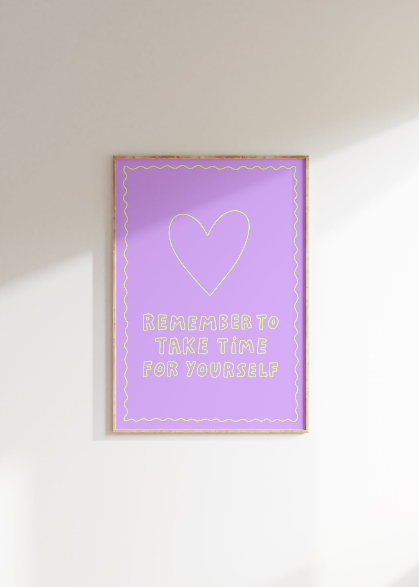 Remember to Take Time for Yourself Illustrated Quote Print
