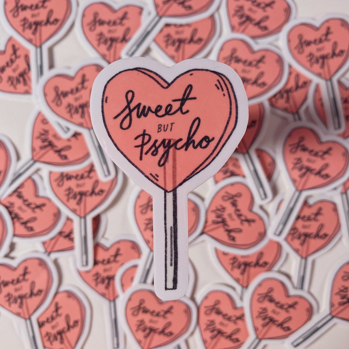Transparent Vinyl "Sweet But Psycho" Lollipop Sticker