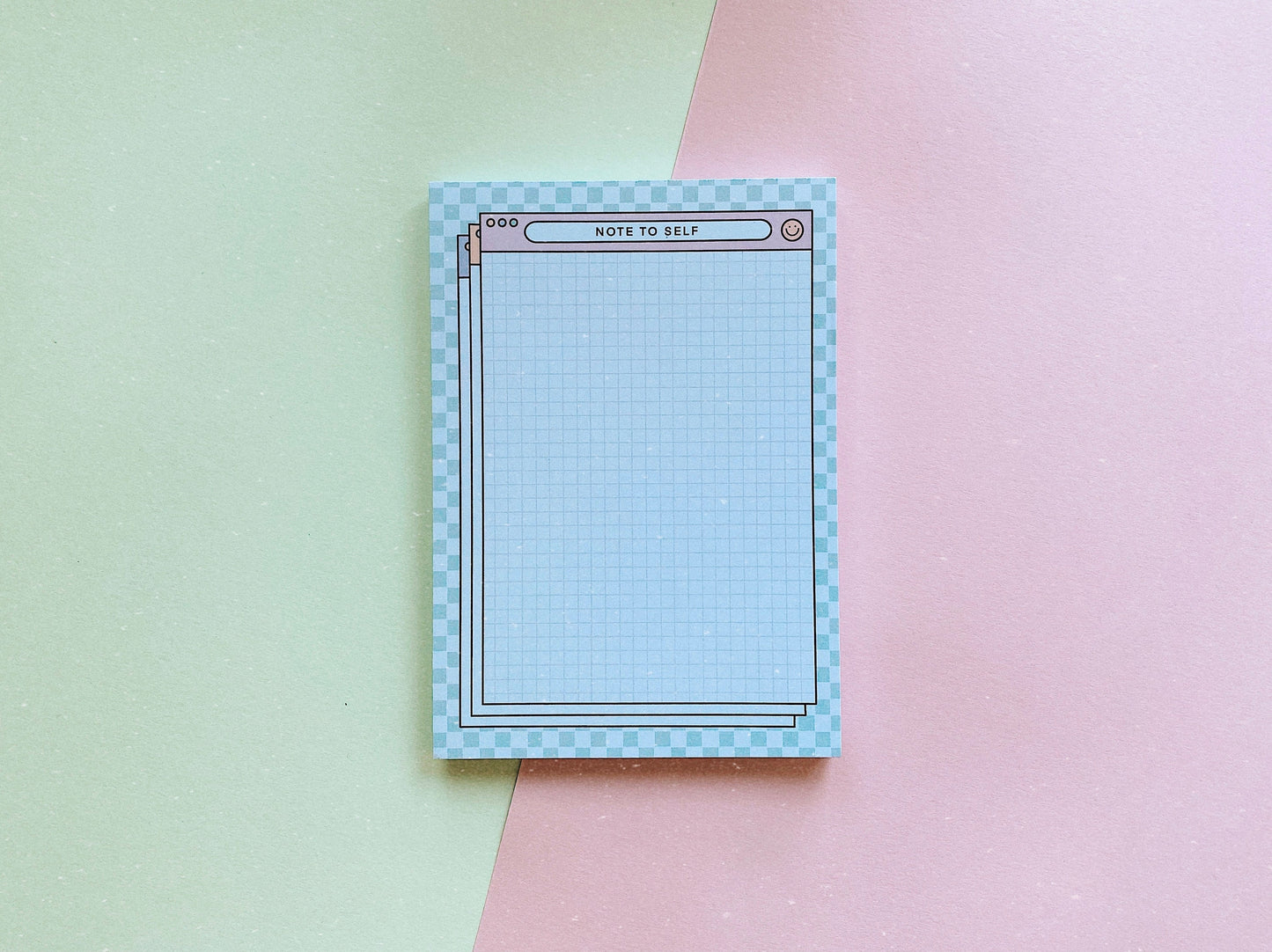 Note to Self A5 Checkered Notepad | Checkerboard Deskpad | Pastel Aesthetic Planner | Organisation
