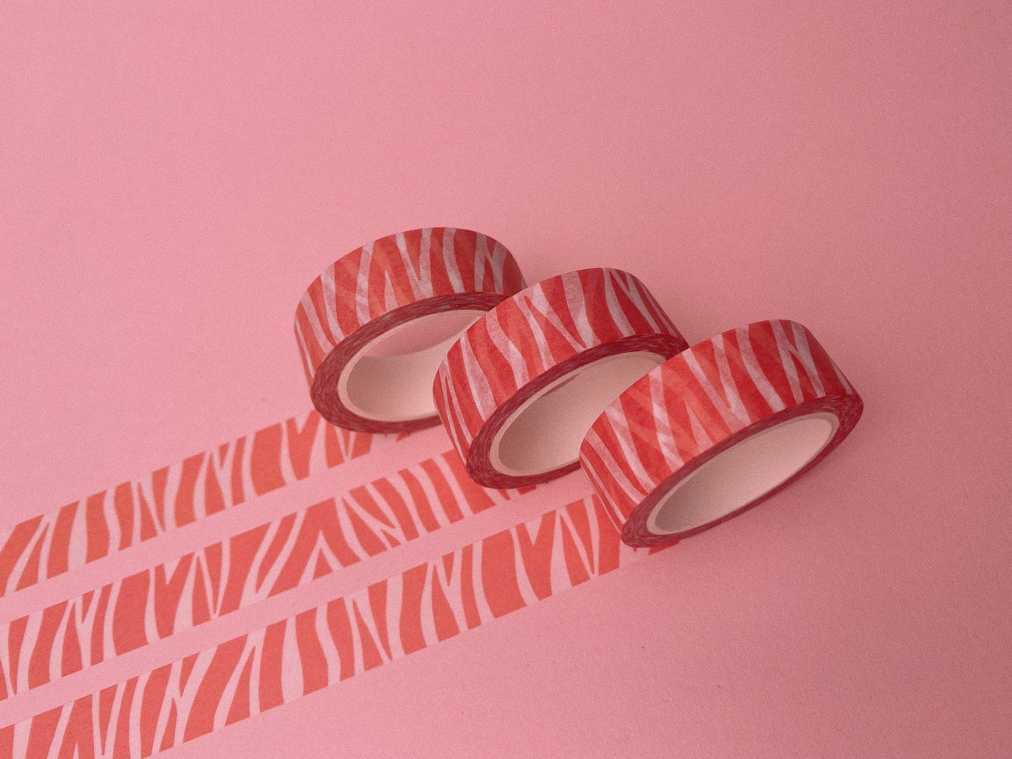 Peach Pink and White Zebra Stripes Washi Tape