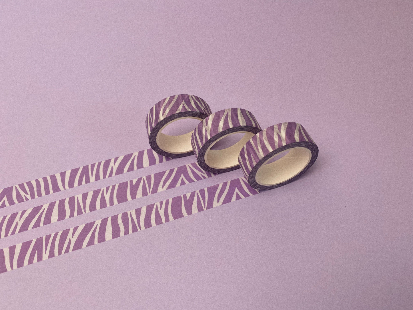 Lilac and White Zebra Stripes Washi Tape