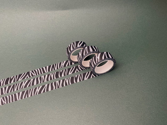Zebra Animal Print Washi  Card supplies, White zebra, Washi tape