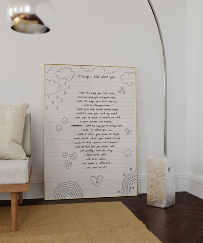 10 Things I Hate About You Quote Print