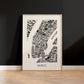 New York City Illustrated Lettering Map Print