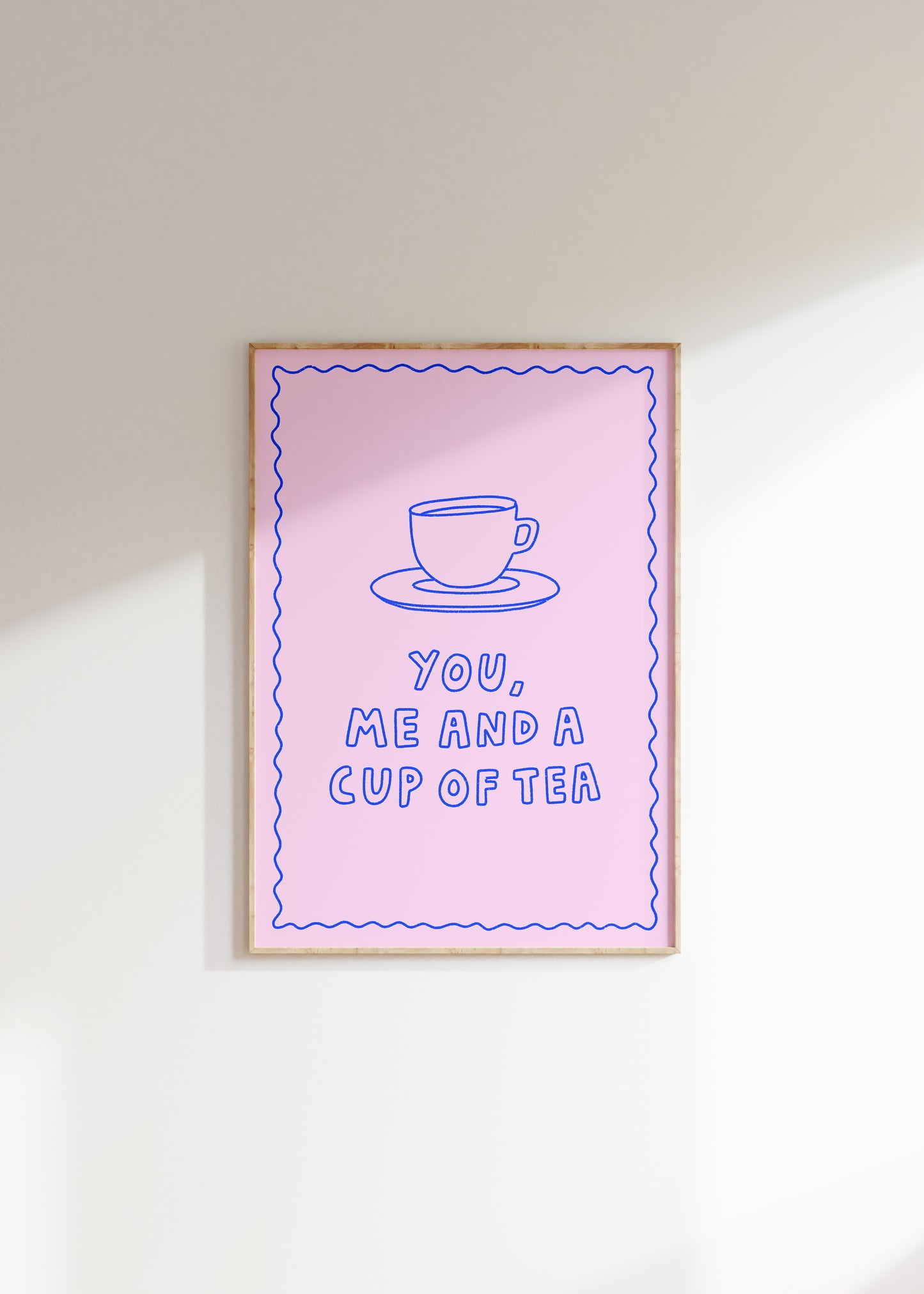 You, Me and a Cup of Tea Illustrated Quote Print