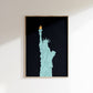 Statue of Liberty Illustrated Print, New York City Print