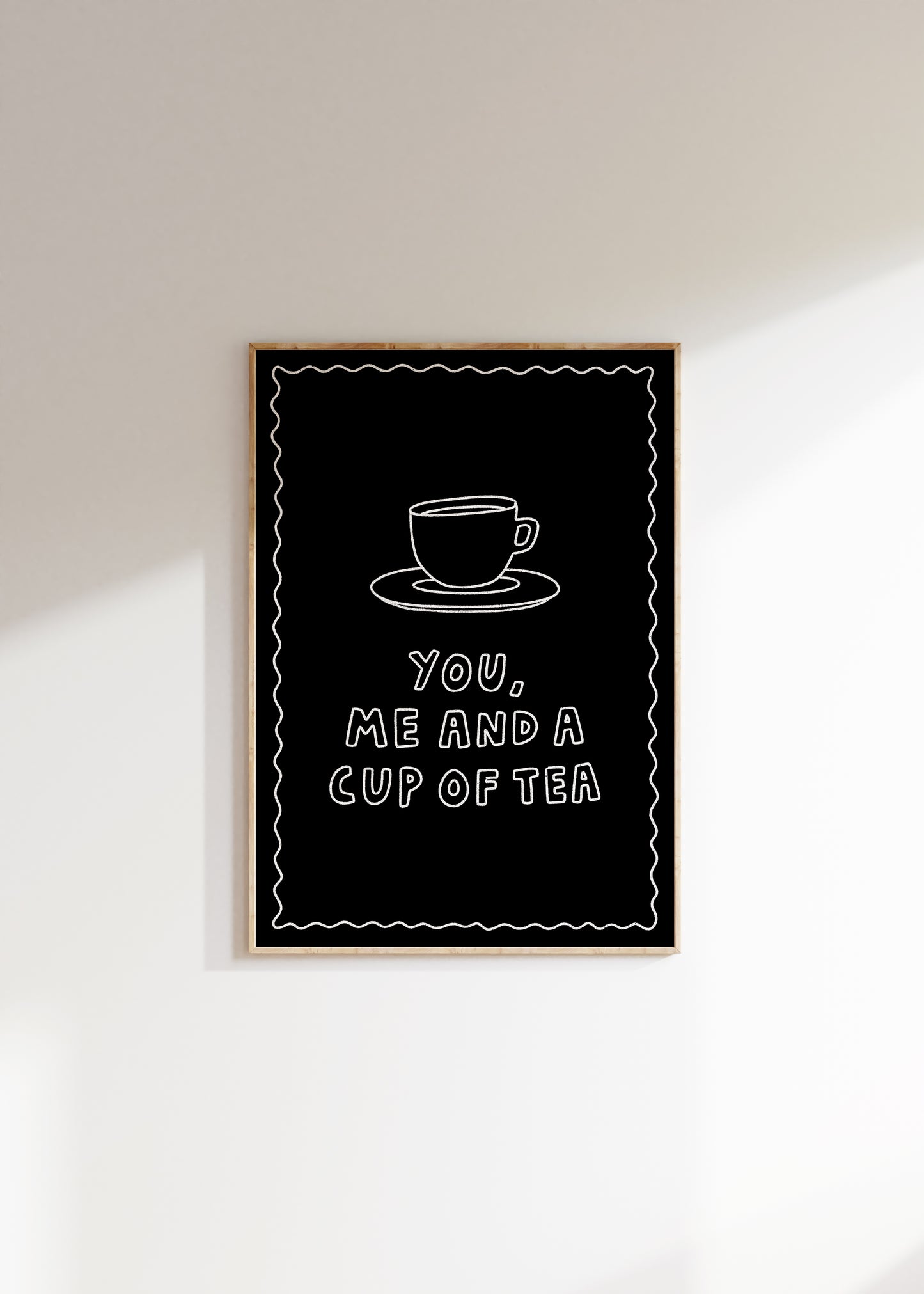You, Me and a Cup of Tea Illustrated Quote Print